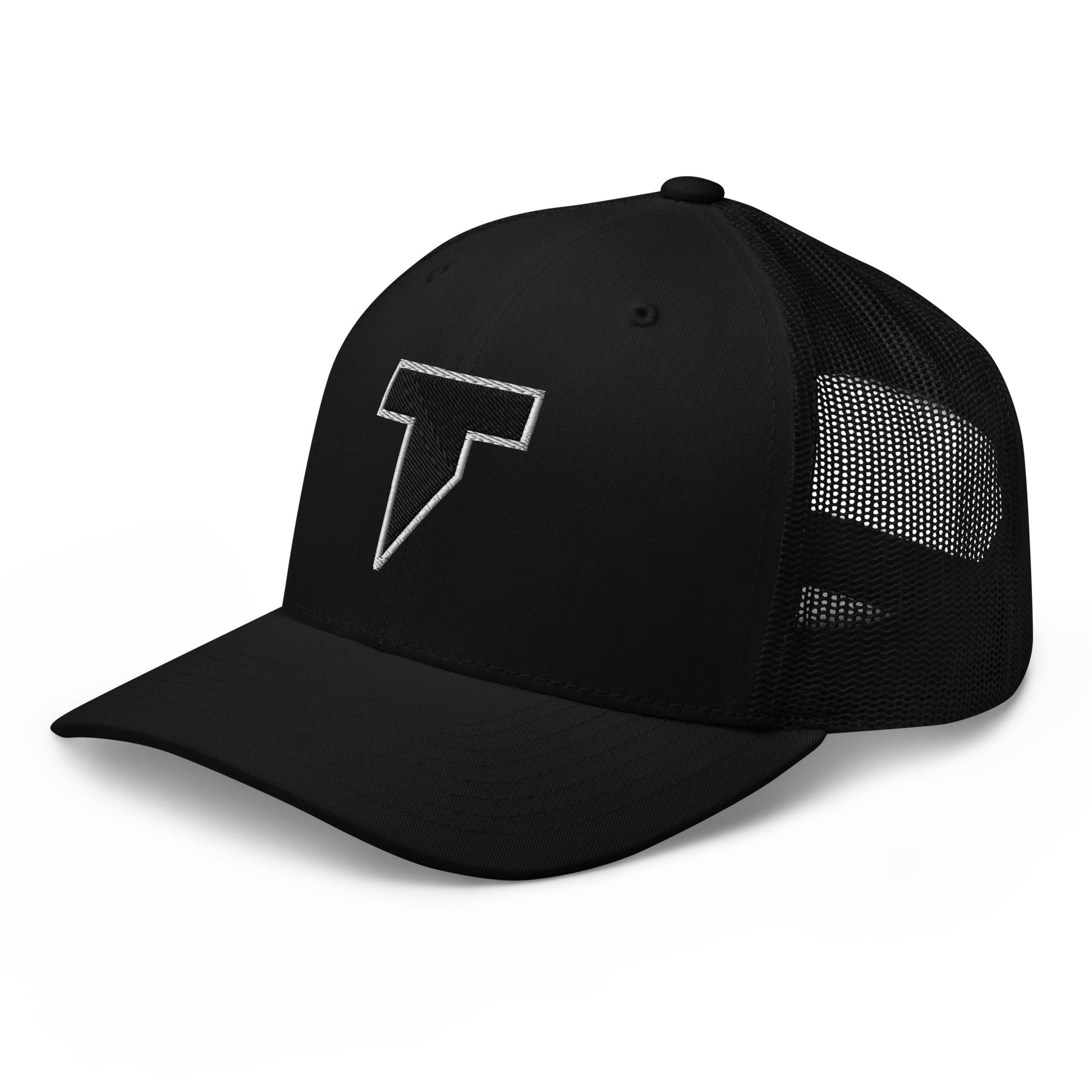 T LOGO CAP BLACK WHITE OUTLINE